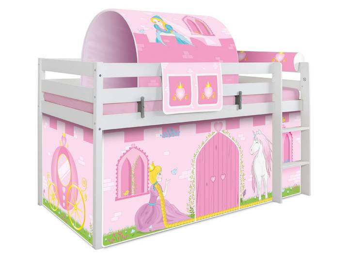 Ticaa Hochbett Hochbett Prinzessin Liora inkl. Zubehör Kiefer