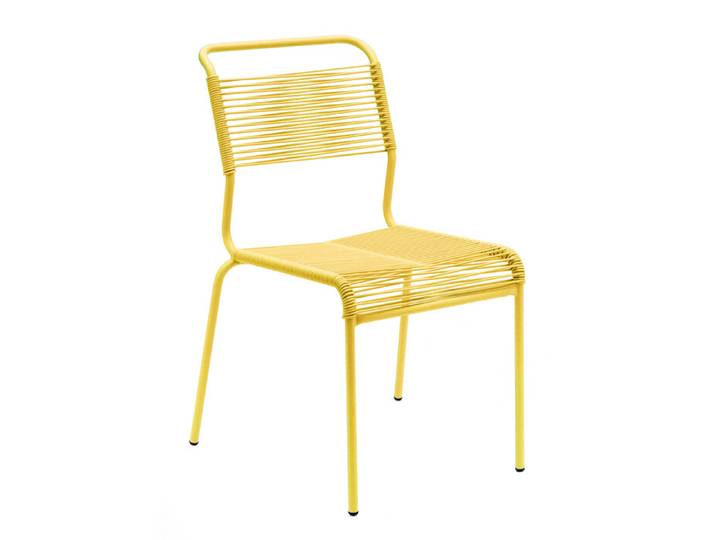 Spaghetti-Stuhl Säntis Schaffner AG gelb, Designer Schaffner, 56x85x60 cm