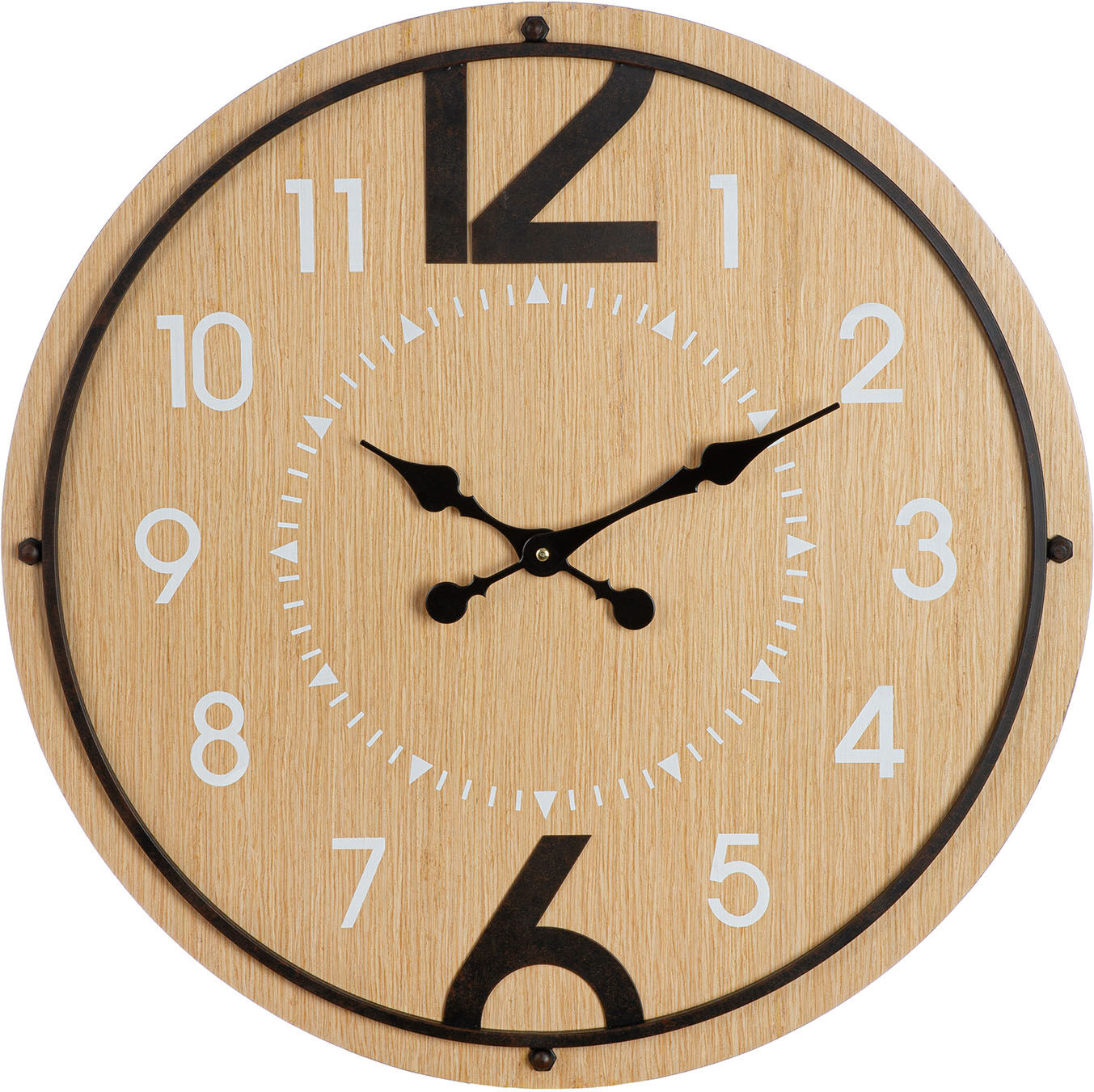 Wanduhr GILDE "Wanduhr rund Jonestown", braun, B:60cm H:60cm, Wanduhren, Wanduhr braun B/H/T: 60cm x 60cm