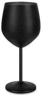 Uplifted Finds Stainless Steel Goblet Wine Glass 180 Ml Portable Cocktail Chalice black