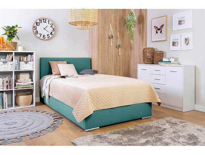 Lit boxspring Escaba 120 x 200cm Tissu Neala Bleu