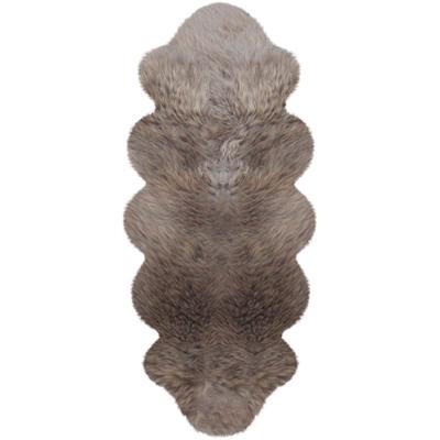 Fellteppich HEITMANN FELLE "Doppel-Lammfell - Premium Qualität" Gr. 41, grau (taupe), B:62cm H:70mm L:175cm, Lammfell, Teppiche, Fellteppich, echtes Austral. Lammfell, besonders weich, auch ideal als Bettvorleger
