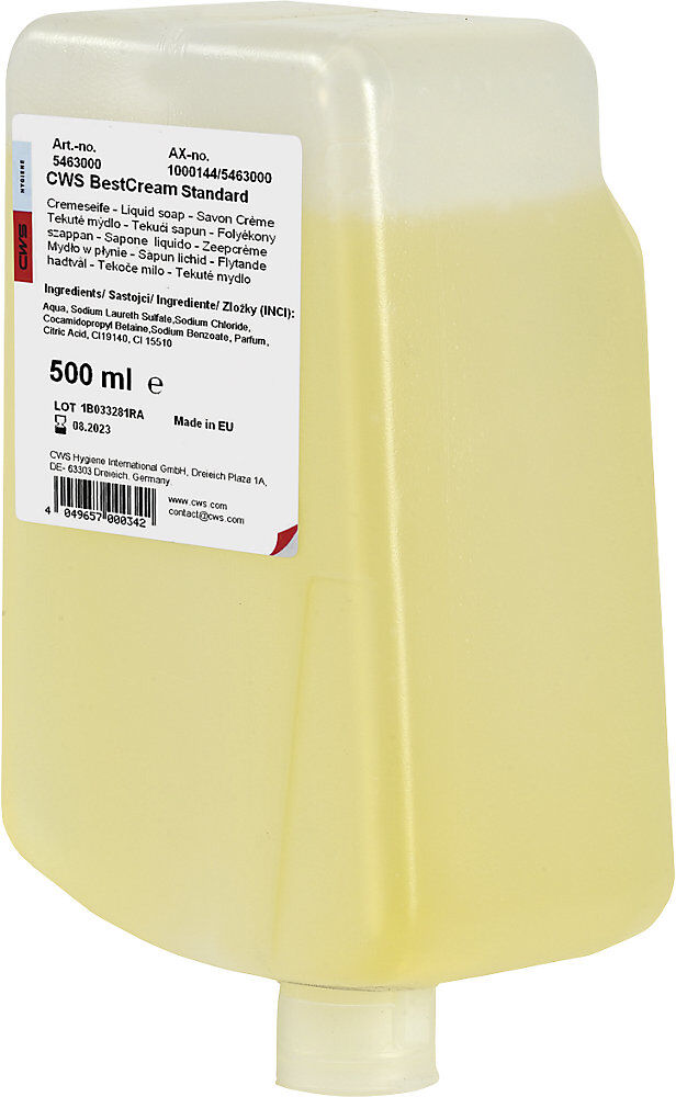 Seifencreme Best Cream Nachfüller, VE 12 Flaschen à 0,5 l, Standard, mit Zitrusduft CWS