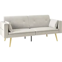 SCHLAFSOFA mit Verstellbar Rückenlehne, Beige