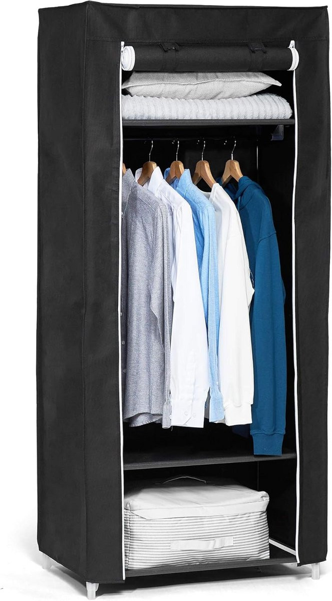 Opvouwbare kledingkast met hangrail voor kleding en schoenen