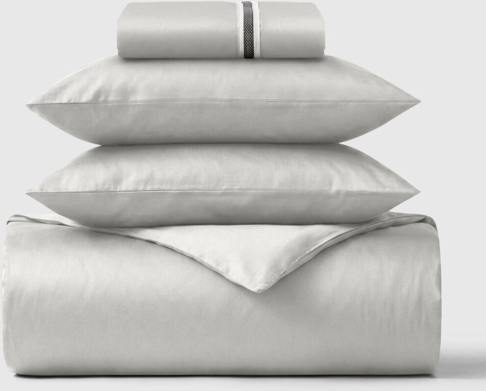 Bedable 100% Cotton Sateen 460 Thread Count 4-Piece Bedding Set Silver Double