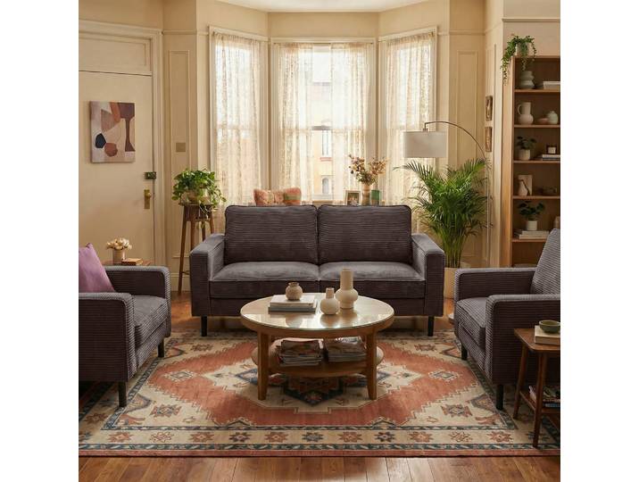 Livetastic 3-Sitzer-Sofa, Taupe, Metall, 188x85x92 cm, Stoffauswahl, Hocker erhältlich, Rücken echt, Wohnzimmer, Sofas & Couches, Sofas, 3-Sitzer Sofas