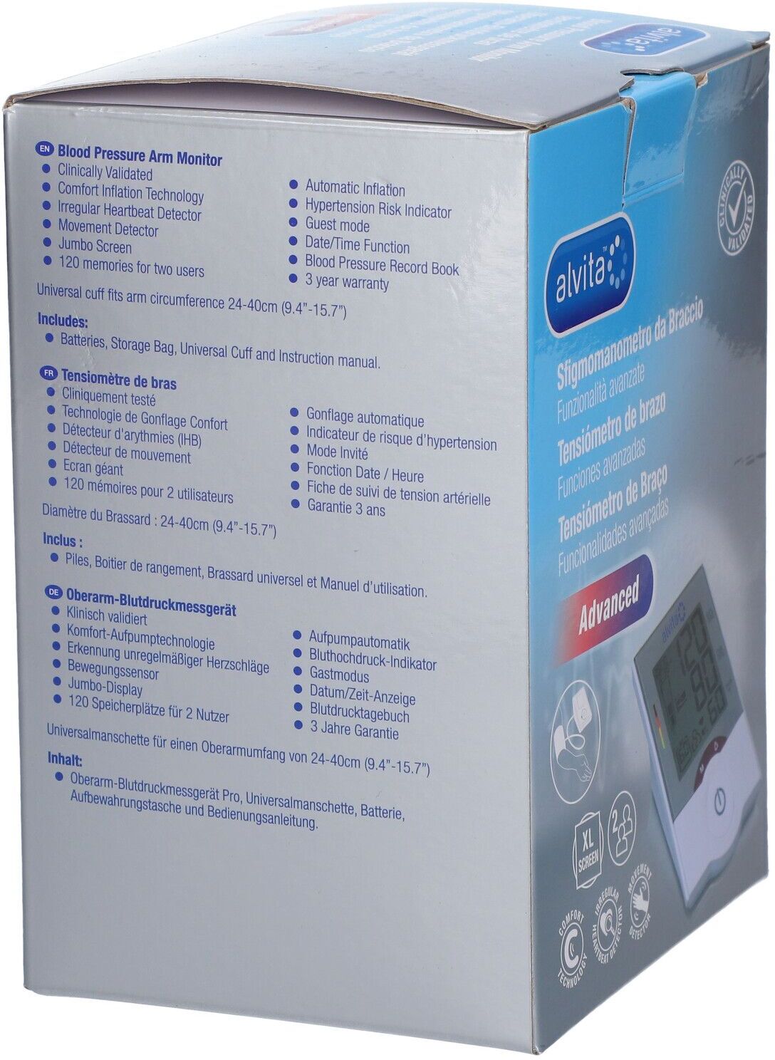 Alvita Oberarm Blutdruckmessgerät Advanced 1 St Gerät