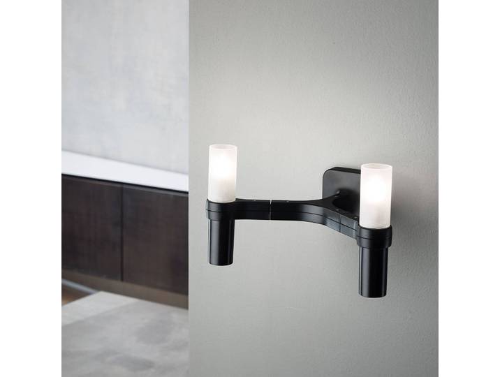 Nemo Wandleuchte Crown, dimmbar, schwarz, für Wohn- / Esszimmer, Aluminium, Modern