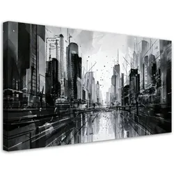 LEINWANDBILD Stadt Architektur Abstraktion Gebäude 80x40cm