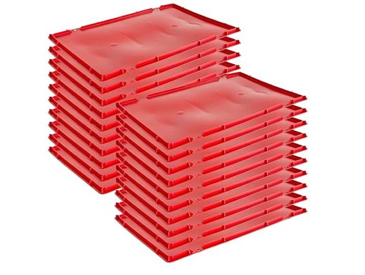 Deckel Eurobox 1-30 x Deckel Fleischerkiste 40 x 60 cm Deckel Fleischkiste Deckel Metzgerkiste Deckel Stapelkiste Eurokasten 40 x 60 cm Rot Auswahl Kingpower, Anzahl:20