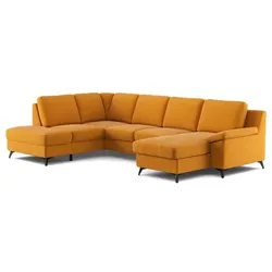 COTTA Wohnlandschaft mit Funktion Boom Stoff Gelb Mustard