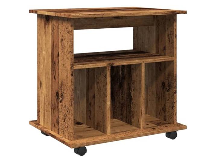 RJPLMFV Rollschrank Old Wood 60 x 45 x 60 cm, Ingenieurholz Mobiles Möbelstück, geräumige Aufbewahrung, feststellbare Rollen, stabile Oberfläche, strapazierfähiges Holz