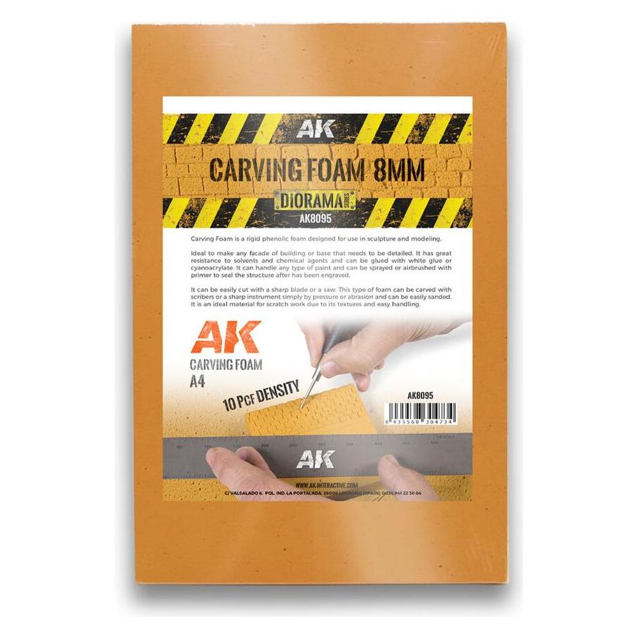 AK Interactive CARVING FOAM 8MM A4 SIZE (305 x 228 MM) (AK8095)