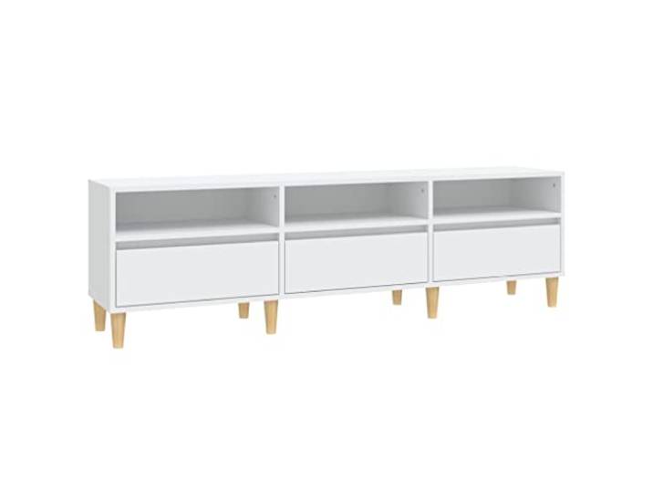 LMTYOENFG TV-Schrank Lowboard Weiß 150x30x44.5 cm Fernsehtisch Holz Stabiler Fernsehschrank mit reichlich Stauraum für Receiver und Konsolen im Wohnzimmer oder Schlafzimmer.