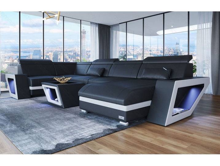 Mini Sofa Catania Eleganz U-Form aus Leder