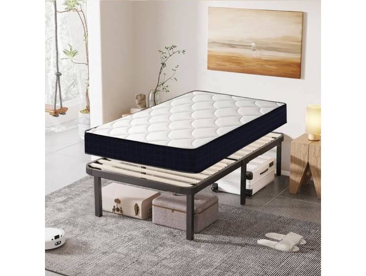 Ensemble Matelas et Sommier 90x190cm - FRIXOVEL - Mémoire de forme - Equilibré - Noir
