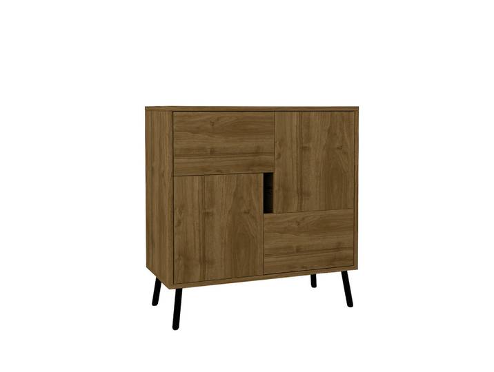 Livetastic Kommode, Schwarz, Kastanienfarben, Metall, 35x79x76.5 cm, stehend, Kleinmöbel, Kommoden, Kommoden