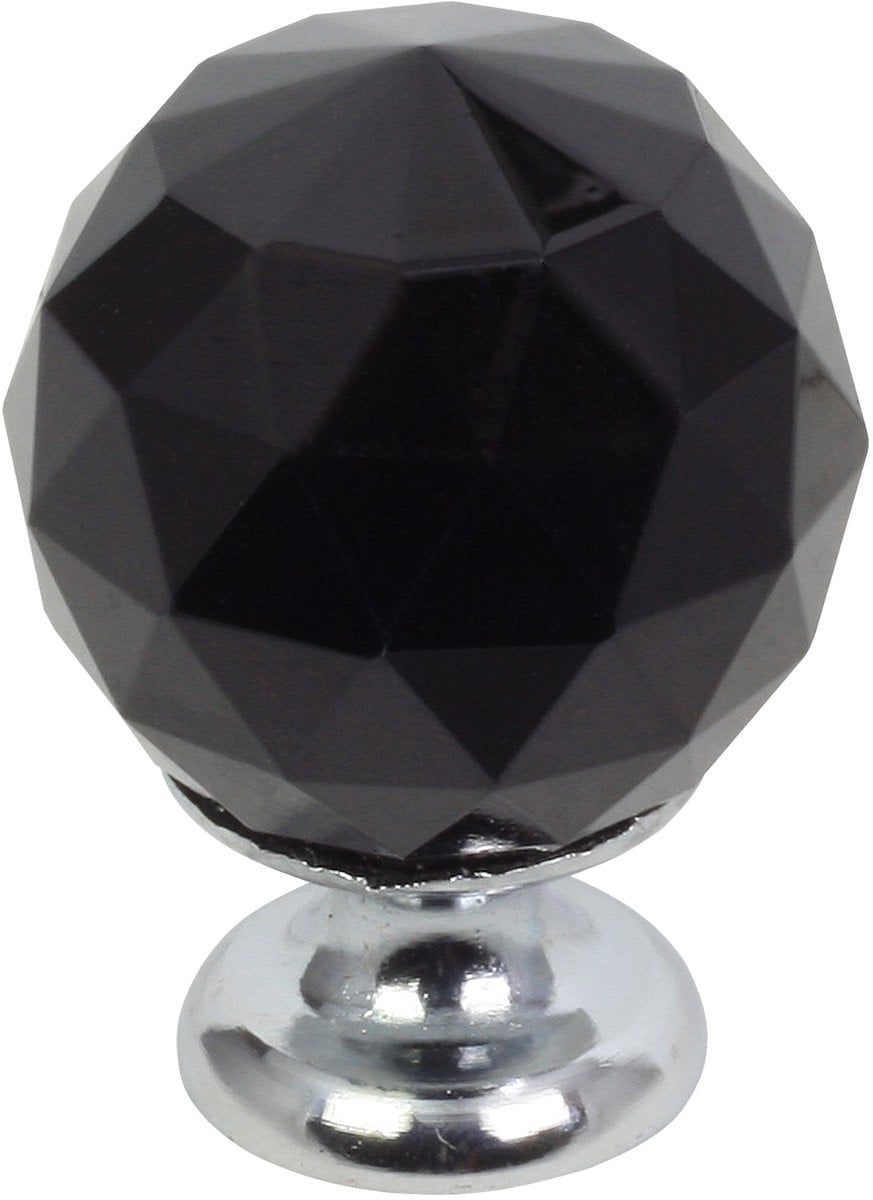 Domino Elegant Crystal Palace meubelknop 25mm - Chroom & Zwart