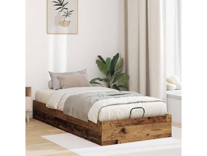 Holzspanplatte Gaslift Mechanismus Modernes Ottoman Bettgestell Braun 80 5 Ottoman Bettgestell Altholz 80,5 x 200 cm Holzwerkstoff mit Gaslift Stauraum Bettrahmen Modern