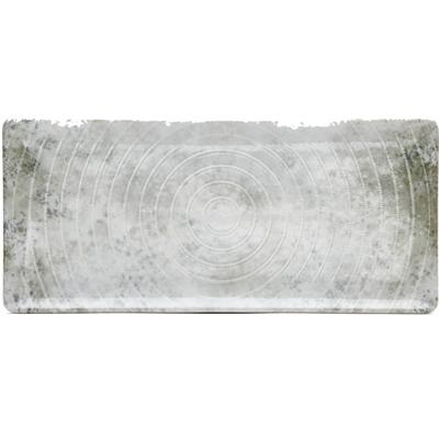 Servierplatte VAN WELL "Platte Korfu, rechteckig, 6 Stück", grau, B:13cm H:1,5cm L:29cm, Porzellan, Servierplatten, Servierplatte, spülmaschinen- und mikrowellengeeignet