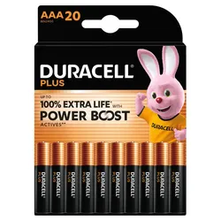 DURACELL Batterien PLUS Alkali-Mangan Micro AAA 1,5 V, 20 St.