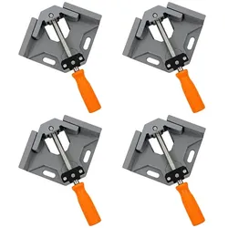 Relaxdays Winkelspanner 90 Grad 4er Set Grau,Orange