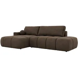 ECKSOFA LORAN L Braun Velvet - Links