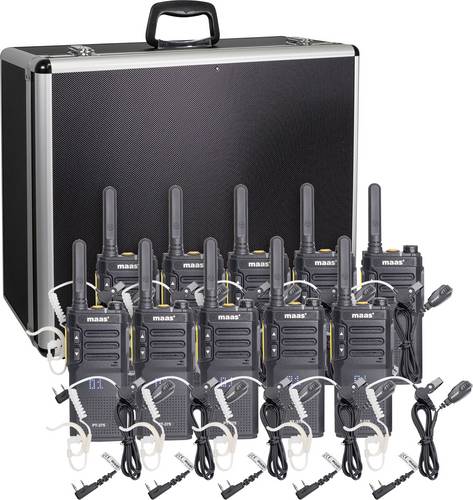 MAAS Elektronik Team-Set PT-375 KEP-24-VK 150113 PMR-Handfunkgerät 10er Set
