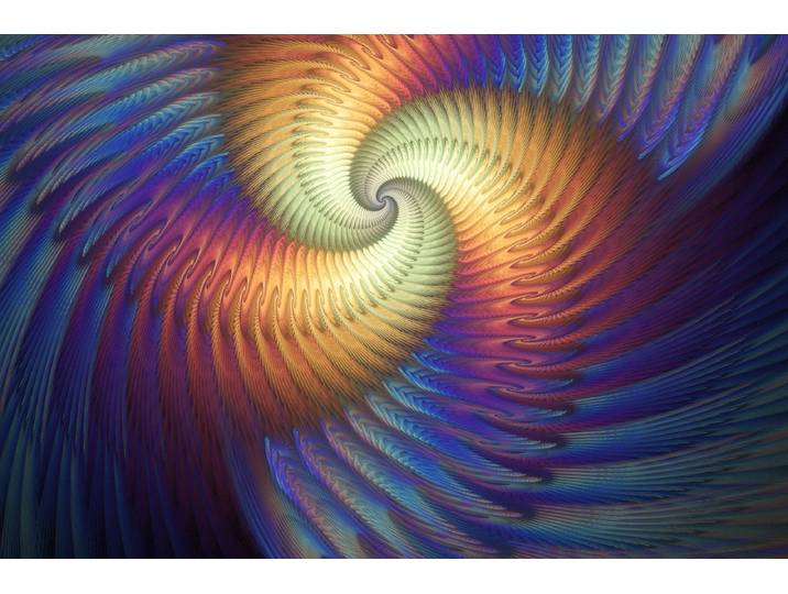 Fototapete PAPERMOON Psychedelische Spirale , bunt, B:4m L:2,6m, Vlies, Tapeten, Fototapete