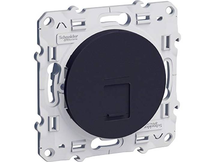 Schneider Electric - Odace\, prise RJ45 Anthracite\, grade 1 (téléphone) cat. 5 UTP\, à vis - S540471
