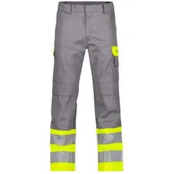 Lenox Multinorm Warnschutzhose mit Kniepolstertaschen, grafitgrau/neongelb, Schrittlänge Standard, Größe 42 - grafitgrau/neongelb - 42