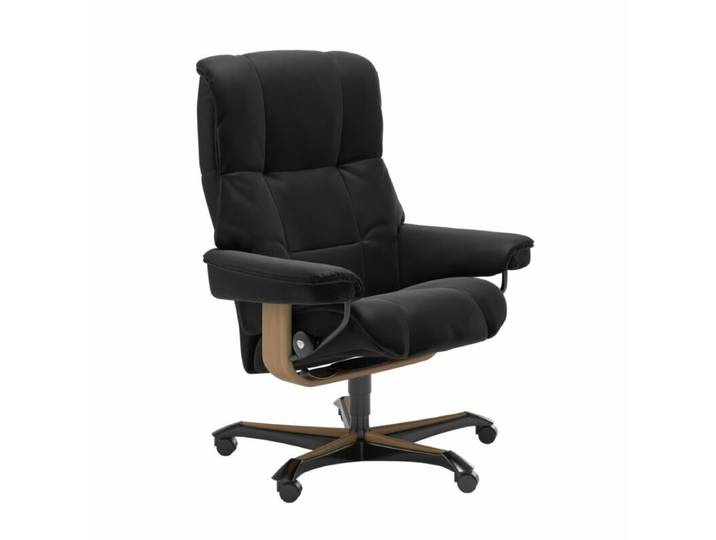 Stressless Mayfair Sessel Home Office - Leder Paloma Black - Buche Holzfarbe Eiche Modern, Skandinavisch, Zeitlos