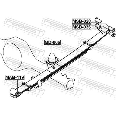 FEBEST Anschlagpuffer, Federung md006 Hinterachse für MITSUBISHI