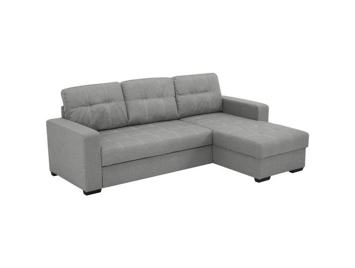 Livetastic Eckschlafsofa, Grau, Kunststoff, 240x160 cm, Made in EU, Wohnzimmer, Sofas & Couches, Schlafsofas, Schlafsofas mit Bettkasten