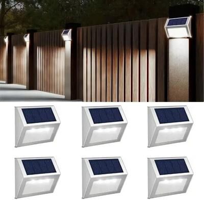 Uplift Picks Solar Deck Fence Lights Brighten Pools Gardens Patios Without Outdoor Wiring white (6 Pcs)