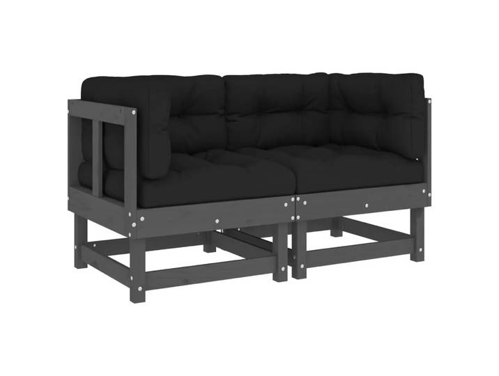 VidaXL - Ecksofa kiefernholz, One Size, Grau