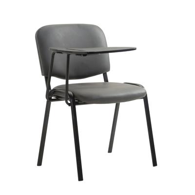 PROREGAL Bürostuhl MALLORCA mit Klapptisch Kunstleder HxBxT 81x53x71cm Kunstleder Grau Schreibtischstuhl