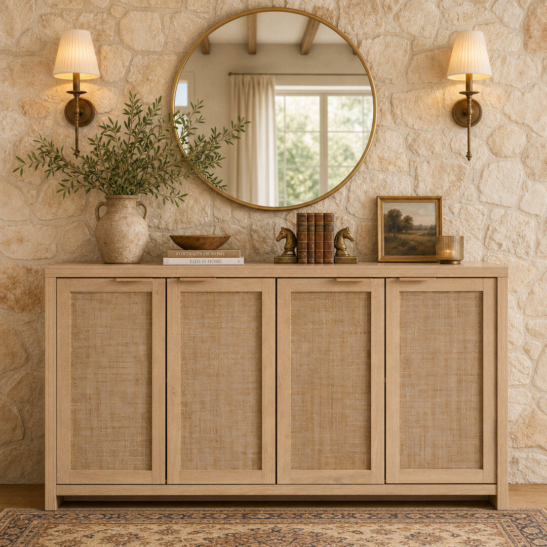 Bay Isle Home 155cm Sideboard Light Natural Oak 83cm H X 155cm W X 39cm D