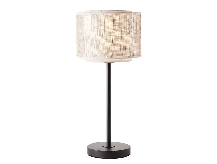 Tischleuchte Odar Ø 22cm Braun Leinen E27
