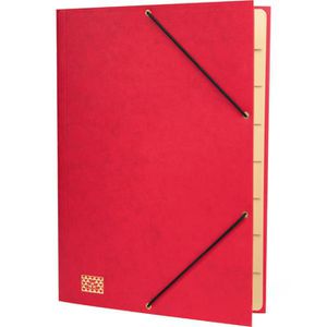 RNK 4616-2 A4 Ordnungsmappe 9 Fächer rot Karton