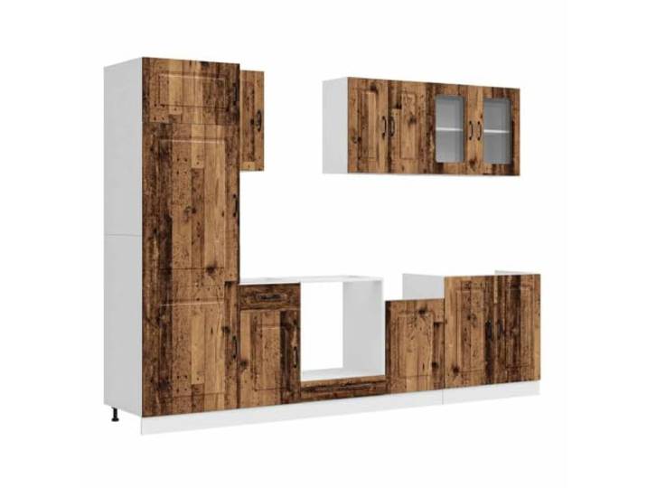 Kalmar Küchenschrank-Set, 8-teilig, Holz Verstellbare Füße, glatte Oberfläche, feuchtigkeitsbeständig, großzügige Aufbewahrung, einfache Pflege, elegantes Design