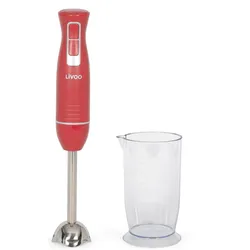 Livoo Stabmixer mit Schüssel, Stabmixer, Rot
