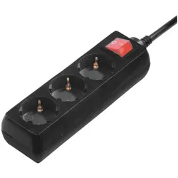 Hama 3-fach-Steckdosenleiste schwarz 5 m Kabellänge schwarz, 5x19.5x4.5 cm