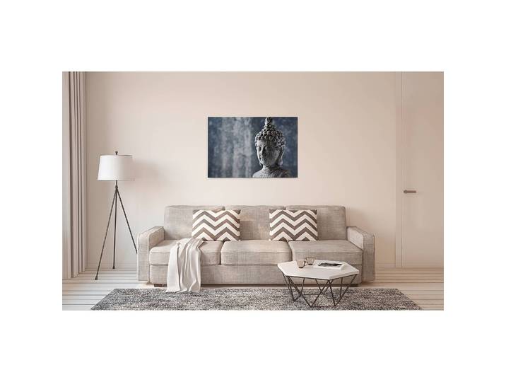 Impression sur toile Buddha Culture Polyester PVC / Épicéa Bleu/Bleu 90 x 60cm