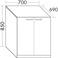Burgbad Waschmaschinen-Schrank Sys30 PG4 Sana 870x700x690 Sand Hochglanz, WVJH070F3360 WVJH070F3360