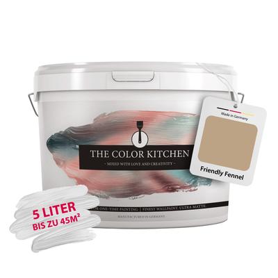 Wand- und Deckenfarbe A.S. CRÉATION "Seidenmatt Innenfarbe THE COLOR KITCHEN", beige (tck6005 friendly fennel), 5 l 5ml, Farben, für Wohnzimmer Schlafzimmer Flur Küche, versch. Brauntöne