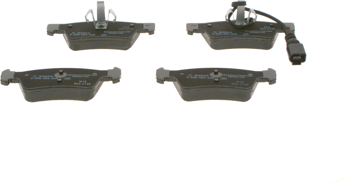 Bosch Bremsbelagsatz, Scheibenbremse 0 986 494 309 Für Vw