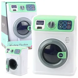 Kinderwaschmaschine, rotierende Trommel, Lichter, Geräusche, weiß, grün