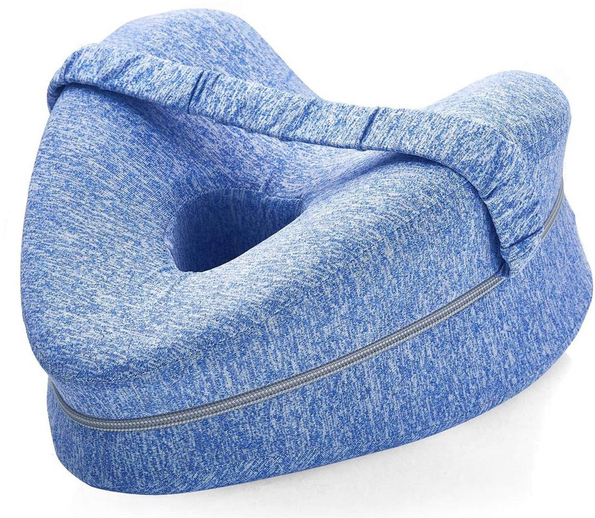 Orthopedisch Kniekussen voor Zijslapers - Ergonomisch Hartvormig Beenkussen met Elastische Band - Grijs